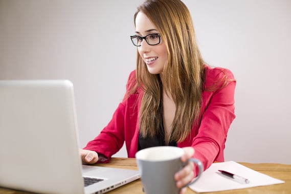 Woman working on computer