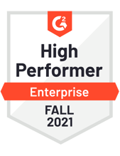 G2 High Performer Enterprise Fall 2021 Badge
