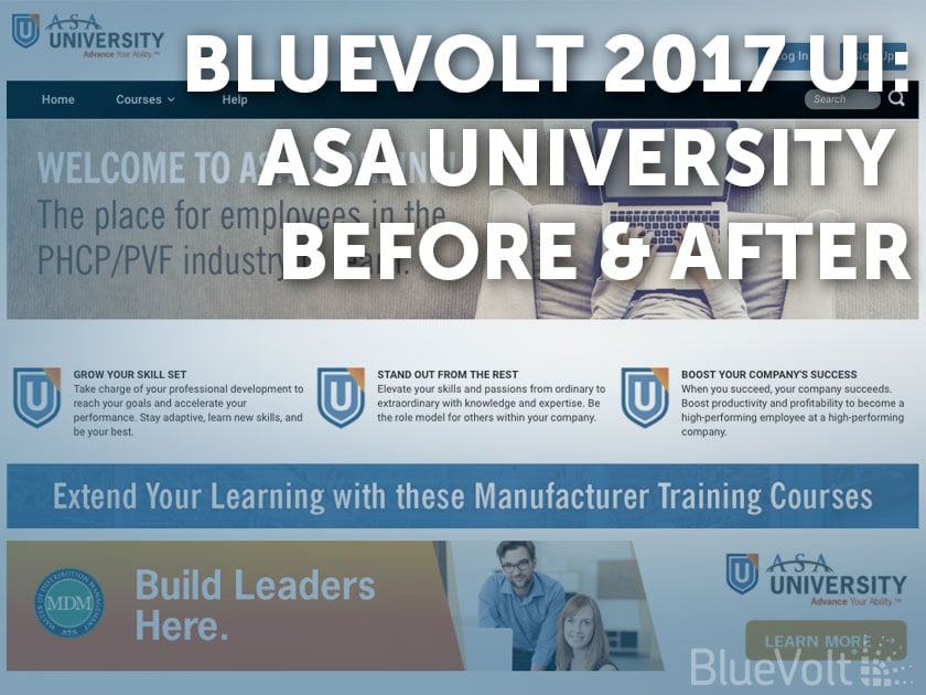 ASA University Before & After on the BlueVolt 2017 UI