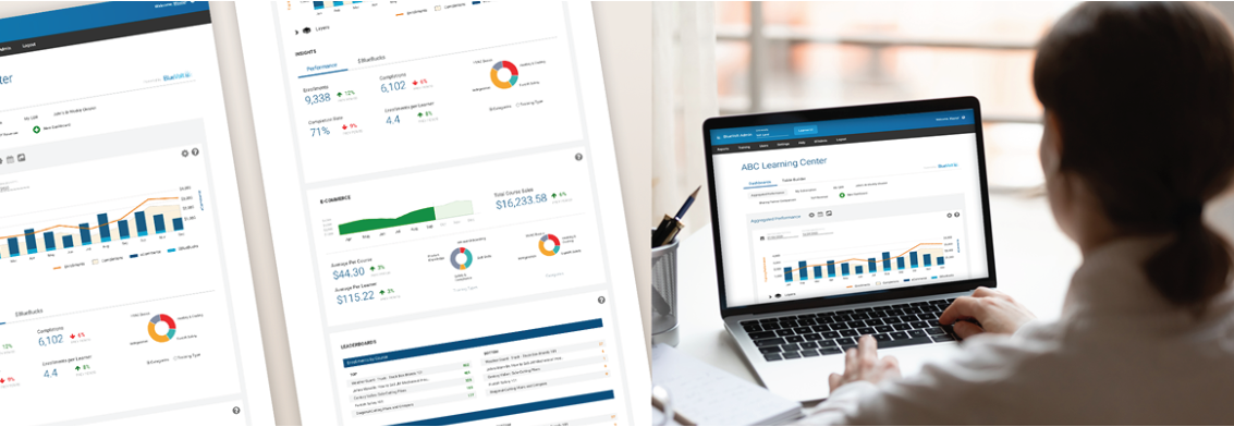 Person looking at business intelligence dashboards.